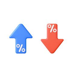 3d Arrow Up With Percentage Symbol Income