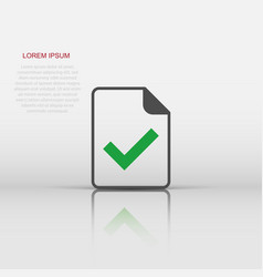 Document Accepted Icon In Flat Style Correct