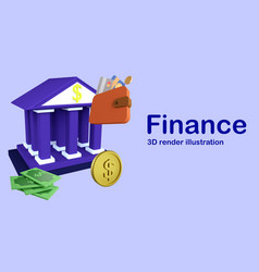 Finance Banner And Copy Space On Blue Background