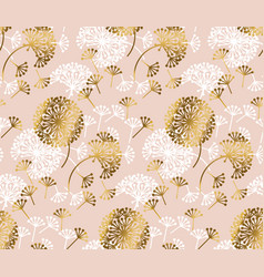 Rose Gold Concept Dandelion Seamless Pattern