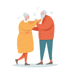 Smiling Elderly Couple Dancing Together Isolated