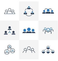 Team Or Group Icon Set Business Leader People