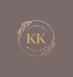 Kk Initials Letter Wedding Monogram Logos