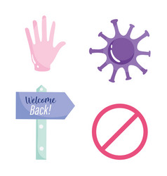 Reopening Welcome Back Placard Hand Stop