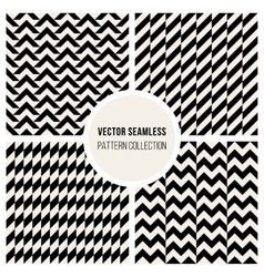 Geometrical black and white seamless patterns set Vector Image