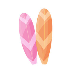 Two Colorful Surfboards Icon Cartoon