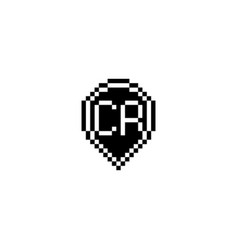 Cr Pixel Art Initial Logo