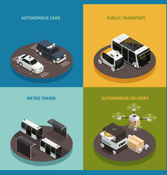 Autonomous Vehicles Isometric Design Concept