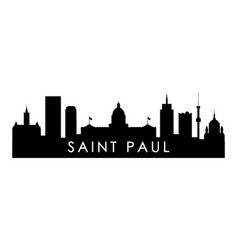 Saint Paul Skyline Silhouette Black Paul