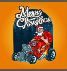 Santa Claus Hot Rod With Background