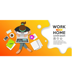 Work From Home Concept Woman Sitting