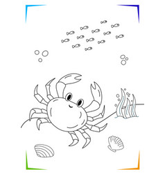 Black And White Crab Shell Seaweed Coloring Page