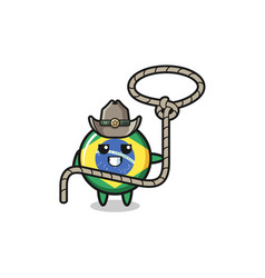 Brazil Flag Cowboy With Lasso Rope