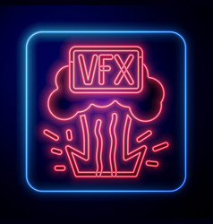 Glowing Neon Vfx Icon Isolated On Black Background