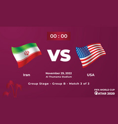 Iran Vs Usa Football Match Template Fifa World