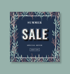 Navy Summer Sale Square Banner Template