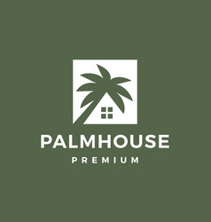 Palm House Tree Home Logo Icon