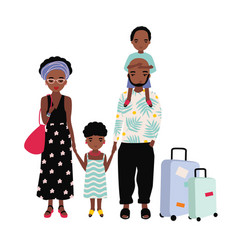 African American Family On Vacation Mother