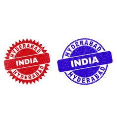 Hyderabad India Round And Rosette Stamps