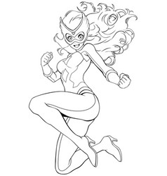 Manga Superheroine Line Art