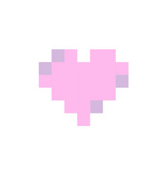 Pink Heart In Pixel Art Style