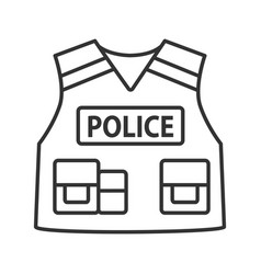 Police Tactical Vest Linear Icon