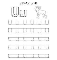 Urial Animal Tracing Letter Abc Coloring Page U