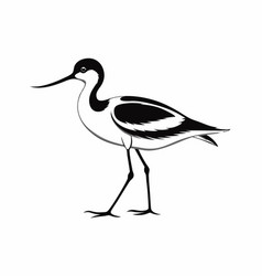 Avocet Black And White Silhouette G