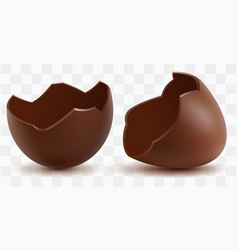 Chocolate Egg Brown Sweet Shell Two Halves