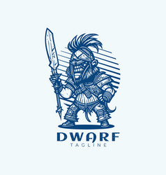 Mascot Cartoon Character Warrior Dwarf Logo