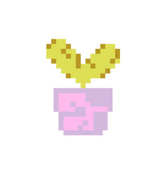 Potted Plant In Pixel Art Style