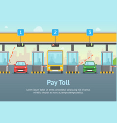 Cartoon Pay Road Toll Card Poster And Text