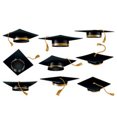 Graduation Caps Set Black Educational Student Hat