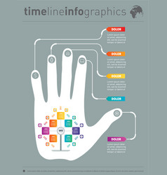 Report With Human Hand And Icons Set Infographic