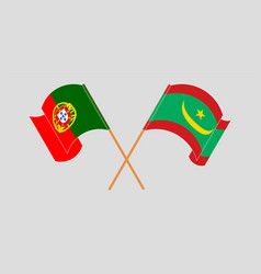 Crossed And Waving Flags Of Portugal