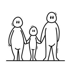 Family Of Father Mother And Child Funny Cartoon