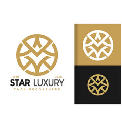 Letter M Star Luxury Logo Design Element Stock