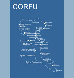 Greece Island Corfu Map Line Contour Silhouette