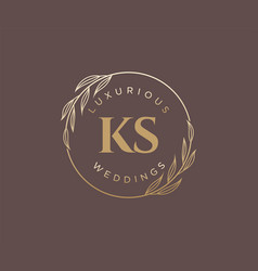 Ks Initials Letter Wedding Monogram Logos