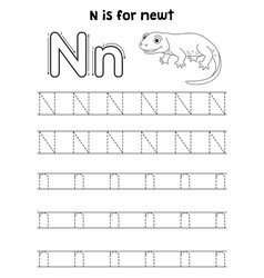 Newt Animal Tracing Letter Abc Coloring Page N