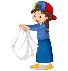 Girl Taking Off Her Coat Cartoon Character