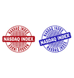 Grunge Nasdaq Index Textured Round Stamp Seals