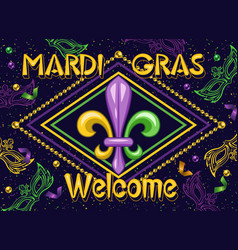 Horizontal Mardi Gras Carnaval Poster