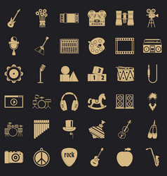 Vaudeville Icons Set Simple Style