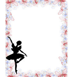 Watercolor Square Spring Flowers Frame In Cartoon