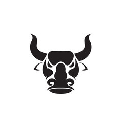 Black Scare Head Cow Or Buffalo Logo Design