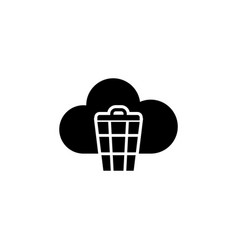 Cloud Computing Trash Bin Flat Icon