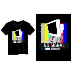 No Signal Television In Mans Head Retro Design T