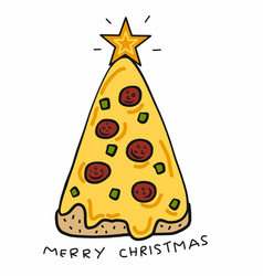 Pizza Christmas Tree Cartoon