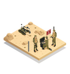 Robots Sapper Isometric Composition